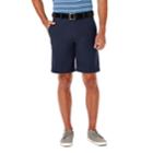 Men's Haggar&reg; Cool 18&reg; Pro Straight-fit Solid Flat-front Shorts, Size: 34, Blue (navy)