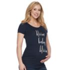 Maternity A:glow Ruched Graphic Tee, Women's, Size: M-mat, Dark Blue