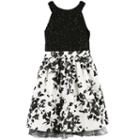Girls 7-16 Speechless Sequin Lace Floral Print Fit & Flare Dress, Girl's, Size: 14, White Oth