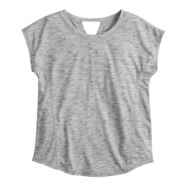 Girls 7-16 So&reg; Easy Coverstitch Performance Tee, Size: 16, Light Grey