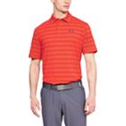 Men's Under Armour Charged Cotton Scramble Striped Golf Polo, Size: Medium, Neon Coral