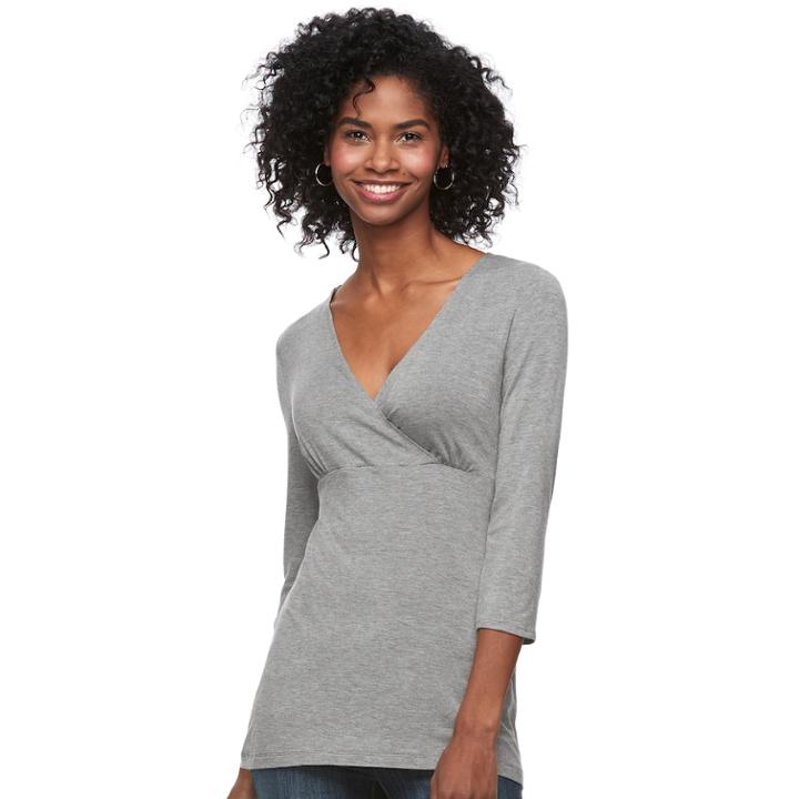Maternity A:glow Surplice Nursing Tee, Women's, Size: Xxl-mat, Med Grey