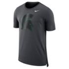 Men's Nike Michigan State Spartans Dri-fit Mesh Back Travel Tee, Size: Medium, Grey (anthracite)