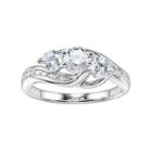 Diamonluxe 2 Carat T.w. Simulated Diamond 3-stone Ring, Women's, Size: 6, White