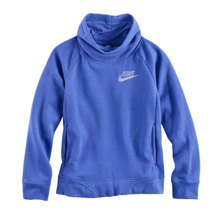 Girls 7-16 Nike Funnel Neck Sweatshirt, Size: Large, Med Purple