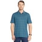 Men's Van Heusen Classic-fit Flex Windowpane Performance Polo, Size: Small, Turquoise/blue (turq/aqua)