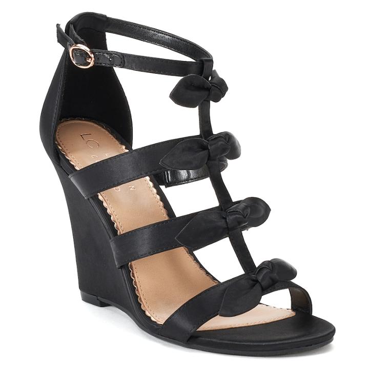 Lc Lauren Conrad Decorate Women's Wedges, Size: 7.5, Black