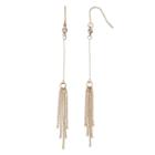 Simulated Crystal Chain Fringe Linear Drop Earrings, Women's, Gold