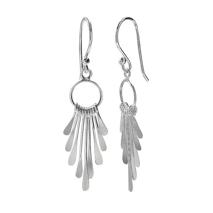 Primrose Sterling Silver Graduated Paddle Drop Earrings, Women's, Grey