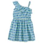 Toddler Girl Carter's Patterned Asymmetrical Dress, Size: 3t, Geometric Blue
