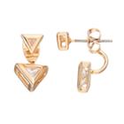 Lc Lauren Conrad Cubic Zirconia Nickel Free Triangle Front Back Earrings, Women's, Gold