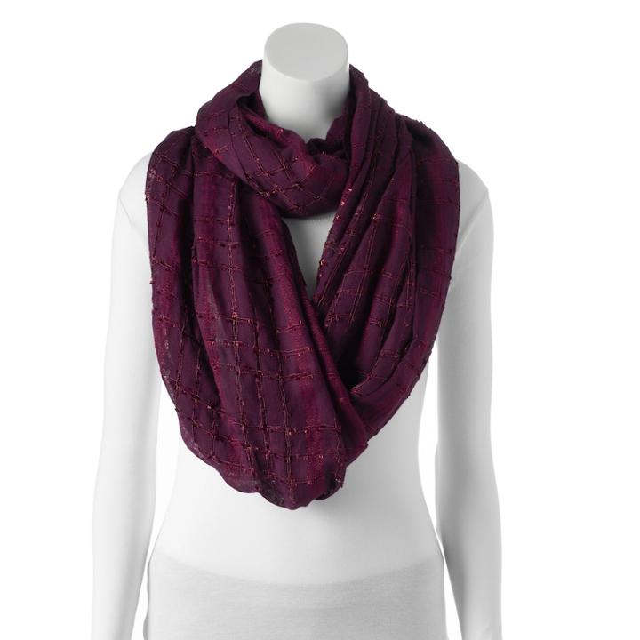 Apt. 9&reg; Confetti Grid Infinity Scarf, Women's, Purple