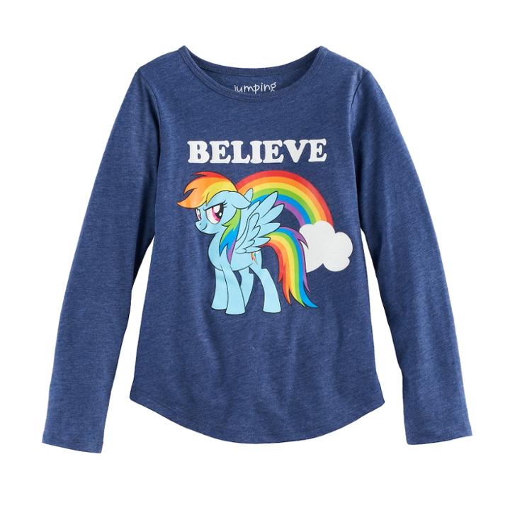 Girls 4-10 Jumping Beans&reg; My Little Pony Rainbow Dash Believe Graphic Tee, Size: 7, Blue (navy)
