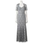 Women's 1 By 8 Glitter Lace Evening Gown, Silver