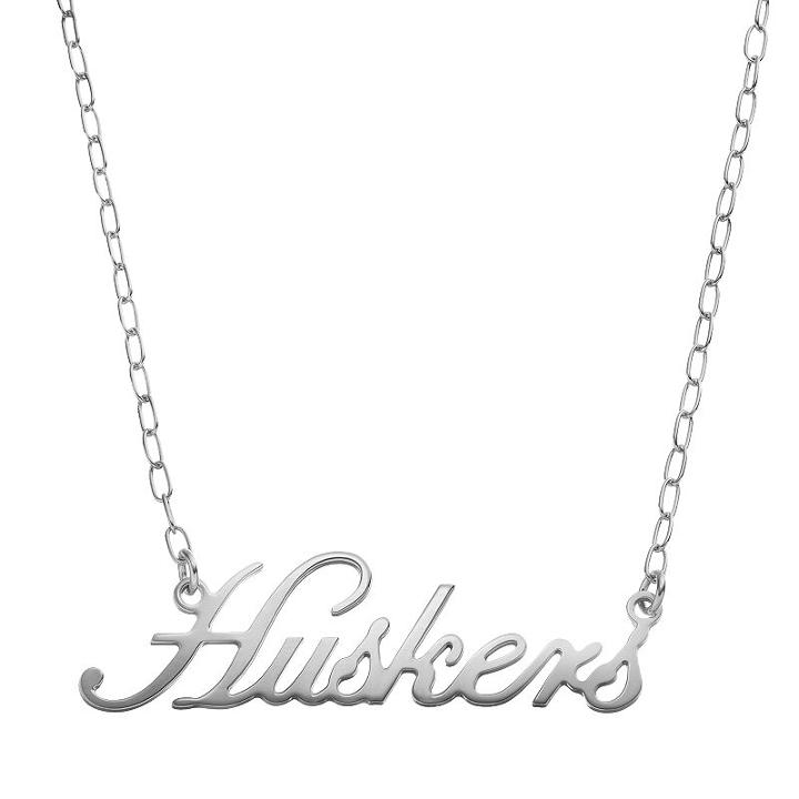 Fiora Sterling Silver Huskers Nebraska Cornhuskers Necklace, Women's, Size: 16, Grey
