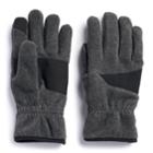Men's Apt. 9&reg; Mixed Media Fleece Touchscreen Gloves, Size: S/m, Dark Grey