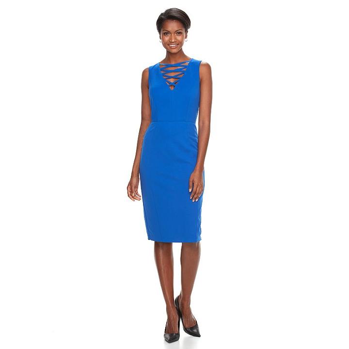 Women's Jax Crisscross Sheath Dress, Size: 4, Blue Other