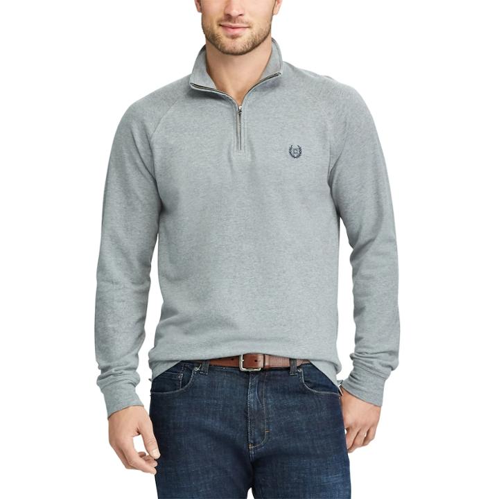 Big & Tall Chaps Regular-fit Quarter-zip Stretch Pullover, Men's, Size: Xxl Tall, Grey