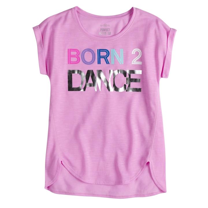 Girls 7-16 So&reg; Easy Roll Cuff Foil Graphic Tee, Size: 16, Lt Purple