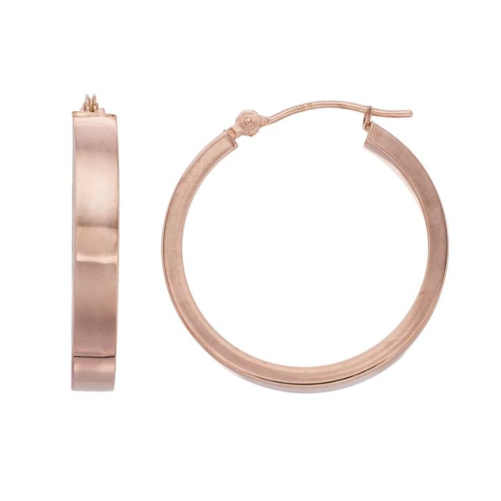 Forever 14k Square Hoop Earrings, Women's, Pink