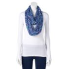 Women's Lc Lauren Conrad Woodland Bunnies Infinity Scarf, Blue (navy)