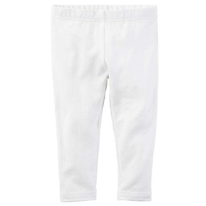 Girls 4-8 Carter's Solid Capri Leggings, Girl's, Size: 5, White