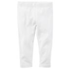 Girls 4-8 Carter's Solid Capri Leggings, Girl's, Size: 5, White