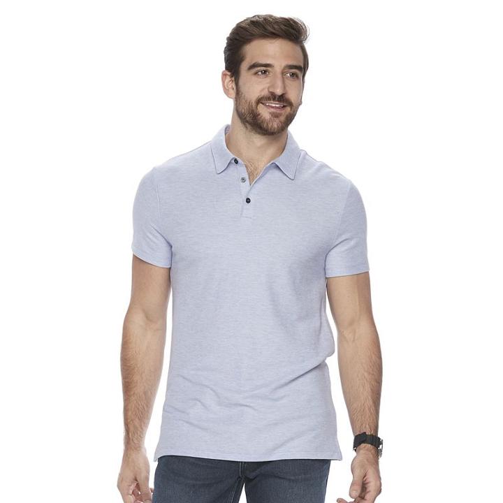 Big & Tall Men's Marc Anthony Luxury+ Solid Slim-fit Pique Polo, Size: M Tall, Lt Purple
