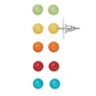 Multi Color Ball Stud Earring Set, Women's, Multicolor