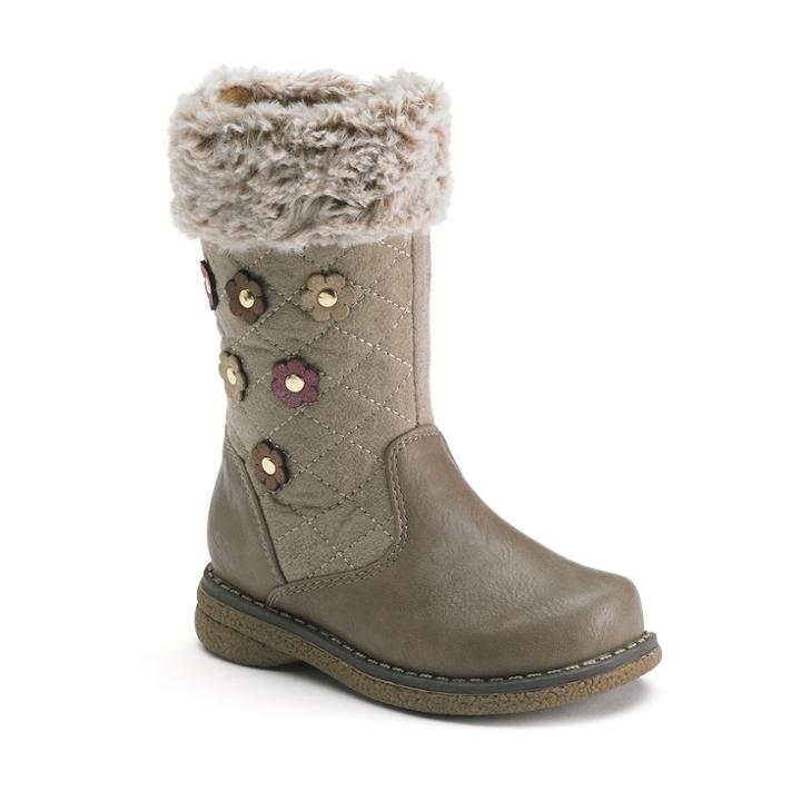 Rachel Shoes Derby Toddler Girls' Quilted Boots, Size: 7 T, Med Beige