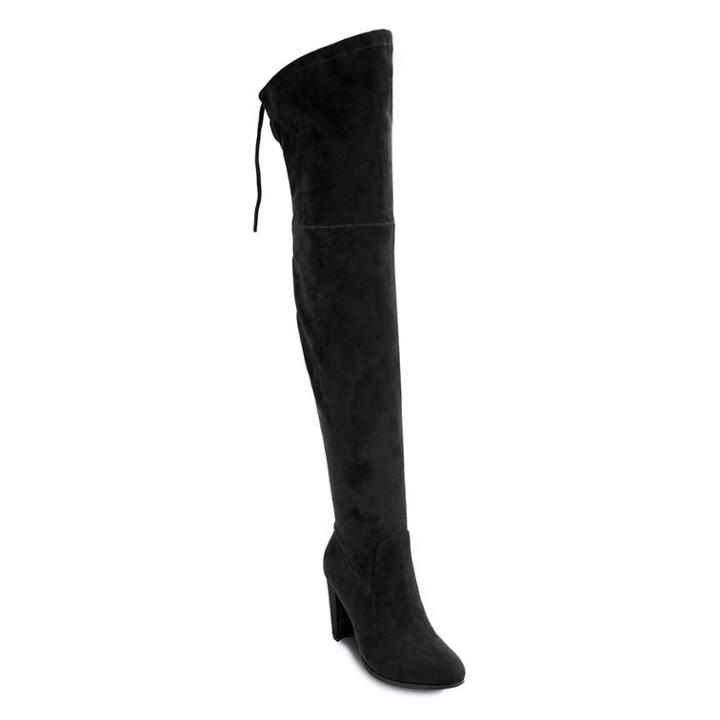 Olivia Miller Roosevelt Women's High Heel Thigh High Boots, Size: 6.5, Black