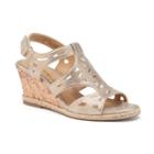 Croft & Barrow&reg; Women's Ortholite Cork-patterned Wedge Sandals, Size: 8.5, Gold