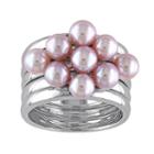 Freshwater Cultured Pearl Sterling Silver Ring Set, Women's, Size: 9, Pink