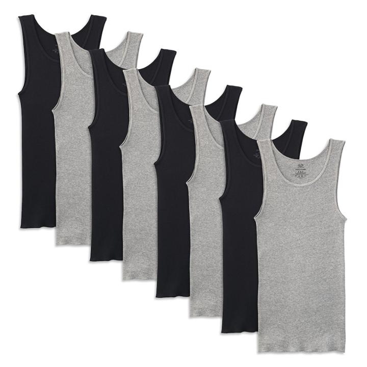 Men's Fruit Of The Loom Signature 6-pack + 2 Bonus A-shirts, Size: Medium, Black