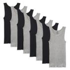Men's Fruit Of The Loom Signature 6-pack + 2 Bonus A-shirts, Size: Medium, Black