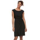 Women's Dana Buchman Print Twist-front Dress, Size: Medium, Black