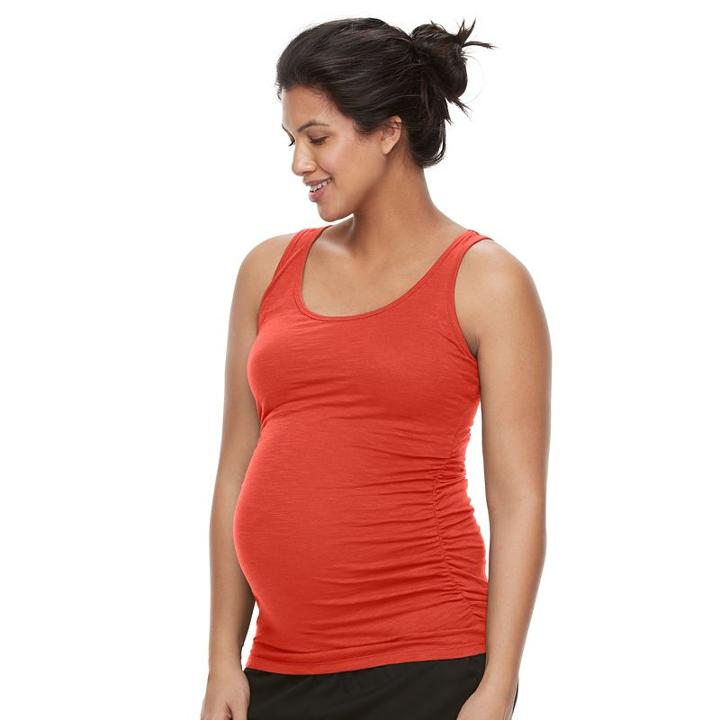 Maternity A:glow Ruched Tank, Women's, Size: Xs-mat, Orange