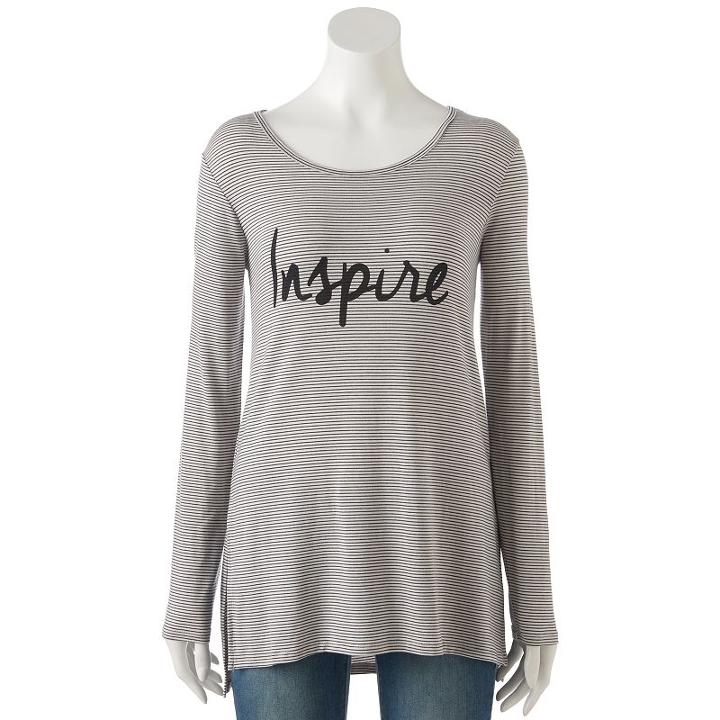 Women's Apt. 9&reg; Inspire Graphic Tunic, Size: Xl, Black