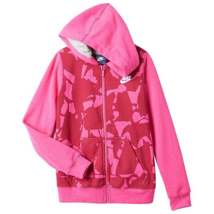 Girls 7-16 Nike Graphic Zip-up Hoodie, Girl's, Size: Medium, Med Red