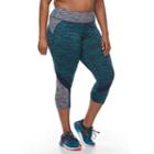 Plus Size Tek Gear&reg; Performance Colorblocked Capris, Women's, Size: 2xl, Turquoise/blue (turq/aqua)