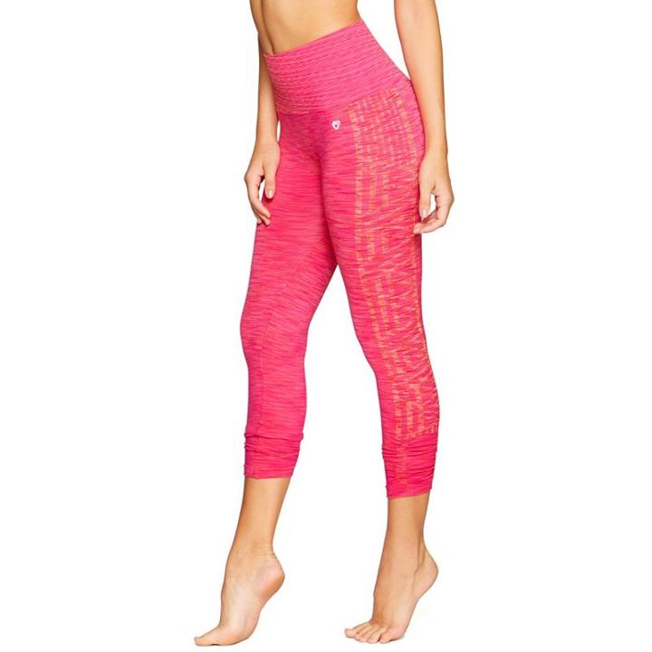 Women's Colosseum Steady Seamless Capris, Size: Medium, Dark Pink