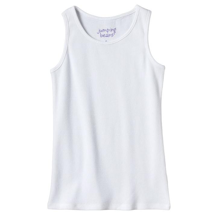 Girls 4-10 Jumping Beans&reg; Basic Ribbed Tank Top, Girl's, Size: 6x, White