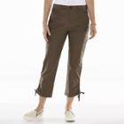 Gloria Vanderbilt Zoey Cargo Crop Pants - Women's, Size: 16, Med Brown