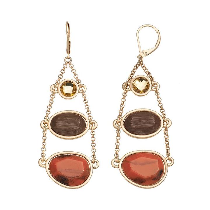 Gs By Gemma Simone Rocks And Minerals Collection Cinnabar Drop Earrings, Women's, Multicolor