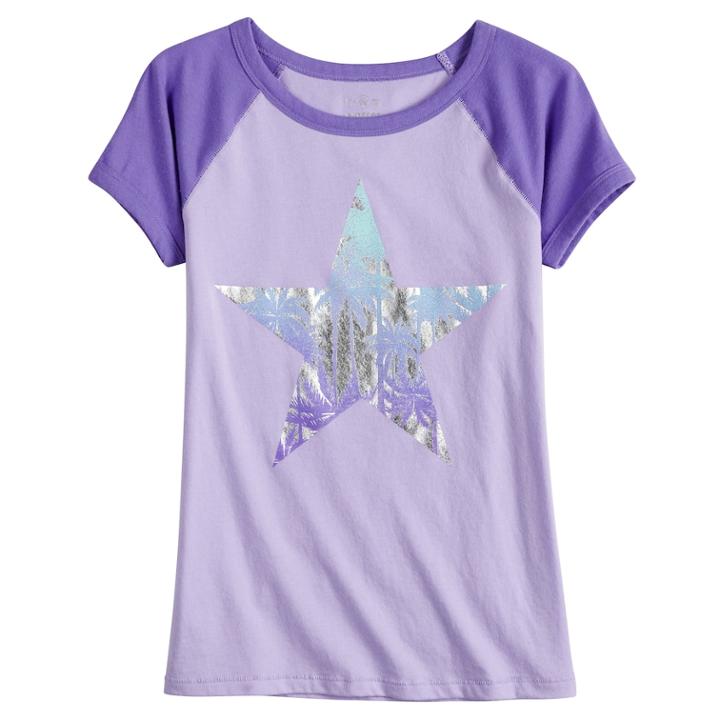 Girls 7-16 & Plus Size So&reg; Raglan Sleeve Tee, Size: 7-8, Lt Purple