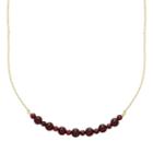 14k Gold Garnet Beaded Necklace, Women's, Size: 17, Red