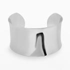 Stainless Steel Concave Cuff Bracelet, Women's, Grey