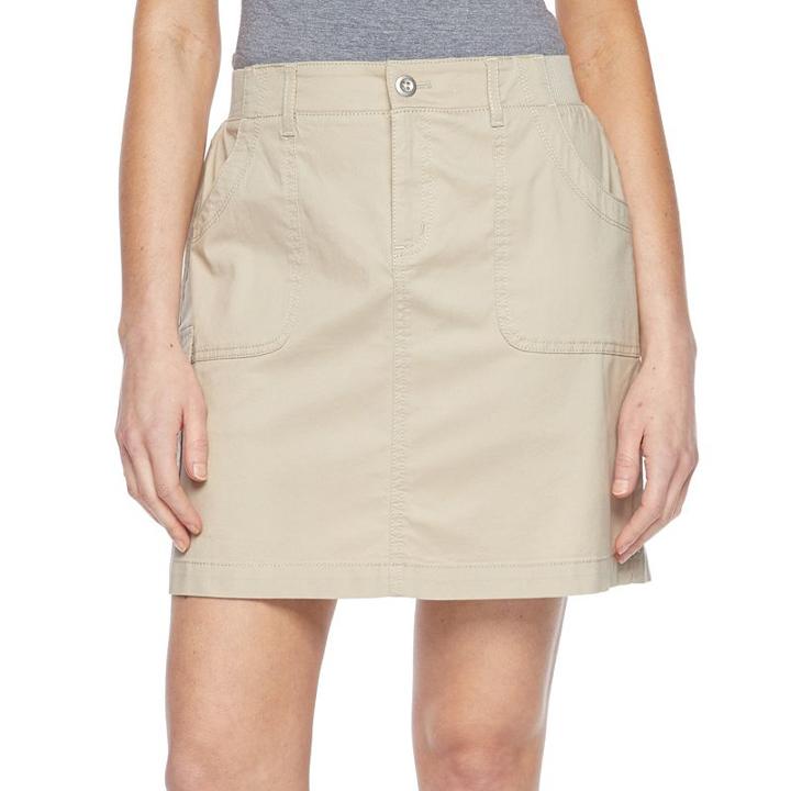 Petite Croft & Barrow&reg; Utility Jean Skort, Women's, Size: 8 Petite, Lt Beige