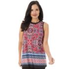 Women's Apt. 9&reg; Printed Swing Tank, Size: Xl, Magenta Print