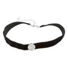 Sterling Silver Cubic Zirconia Circle Velvet Choker Necklace, Women's, Size: 13, White